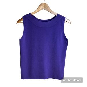 Joseph A. Purple Tank Crop Top Womens Medium Business Casual Professional Spring